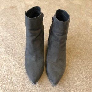 Grey Suede Wedge Booties